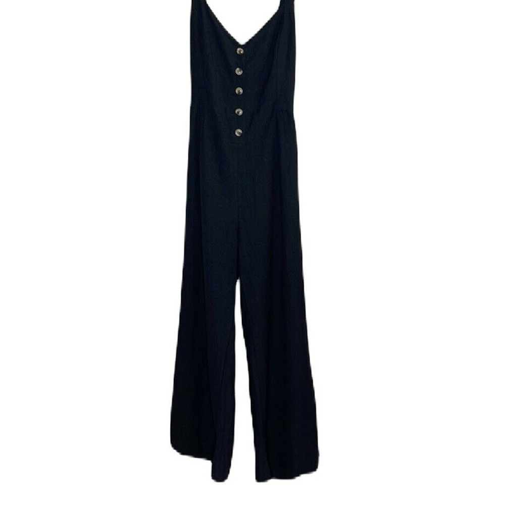 THE IMPECCABLE PIG‎ BLACK WIDE LEG ROMPER SIZE L - Picture 3 of 7